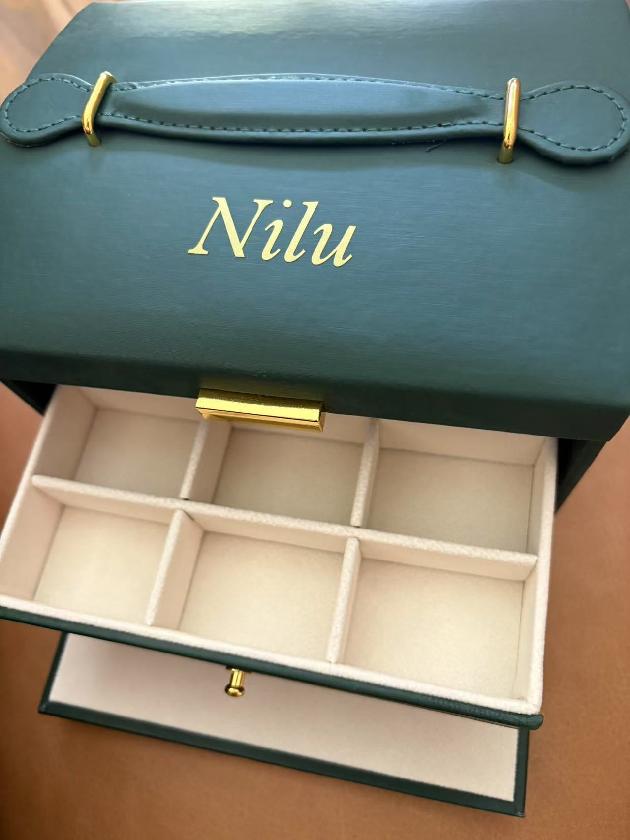 Personalised Jewellery Box for Women with Drawers, Leather Jewellery Case Organizer for Girls, Gift for Her, Birthday Christmas Gifts