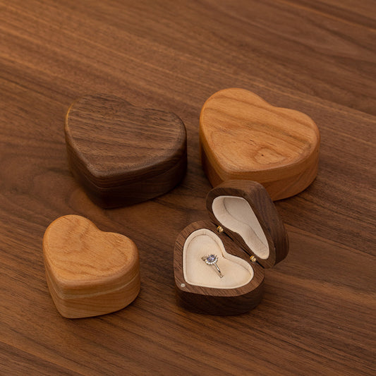 Walnut Cherry Wood Ring Box