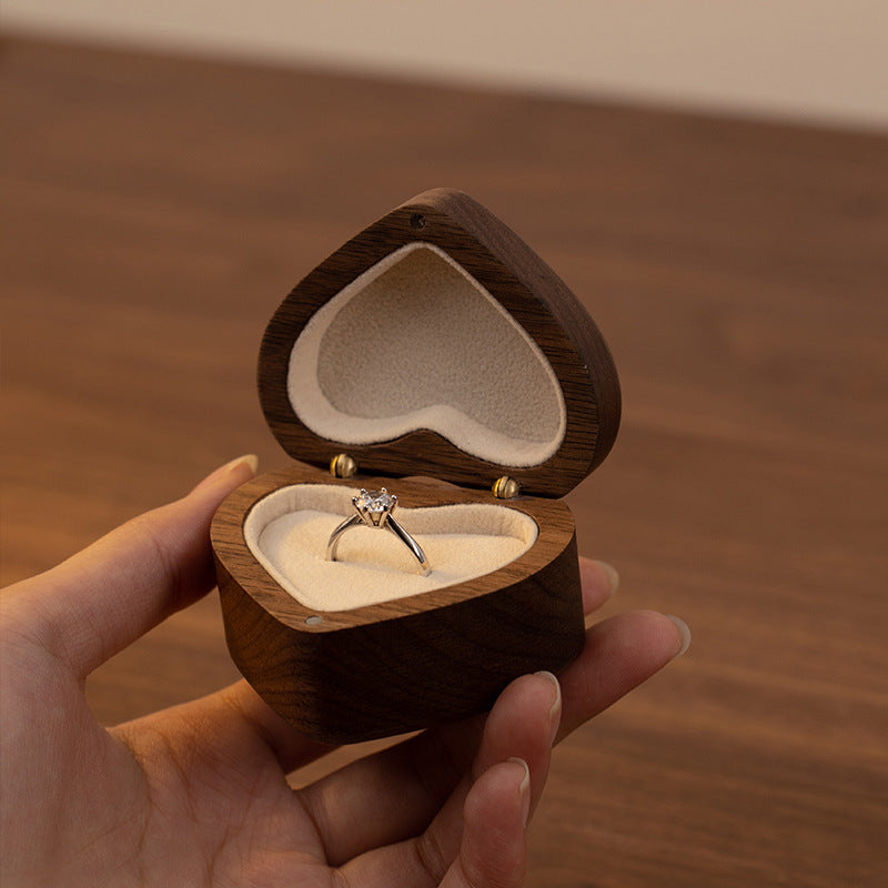 Walnut Cherry Wood Ring Box