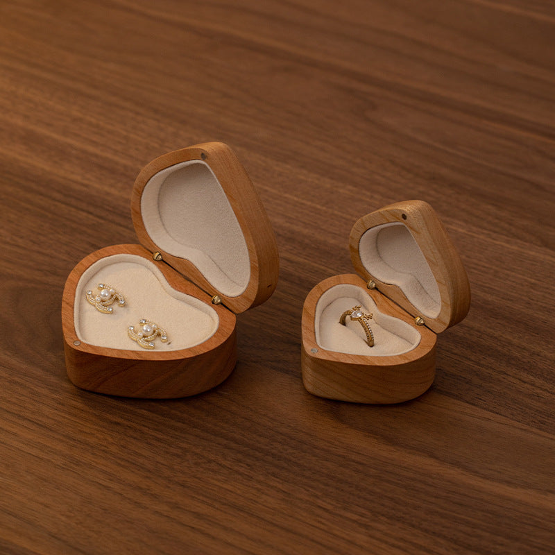 Walnut Cherry Wood Ring Box