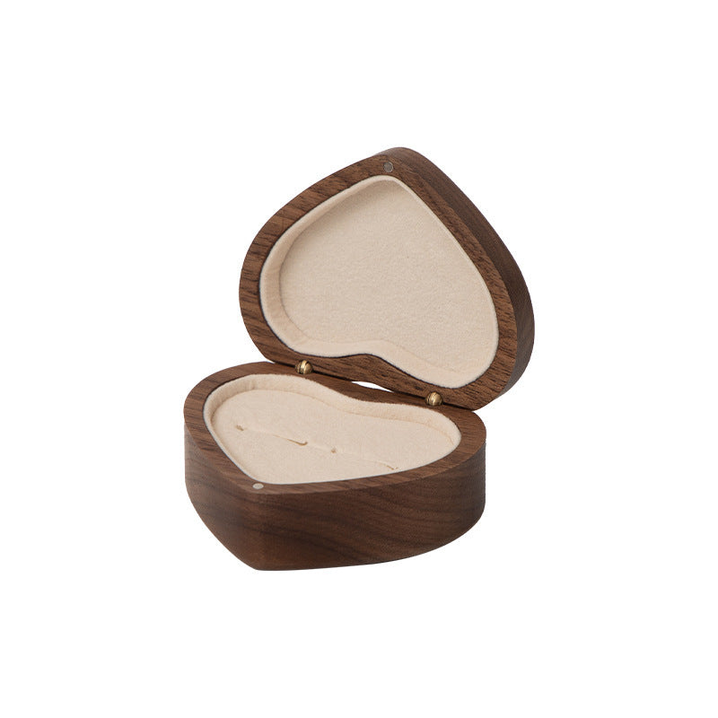 Walnut Cherry Wood Ring Box