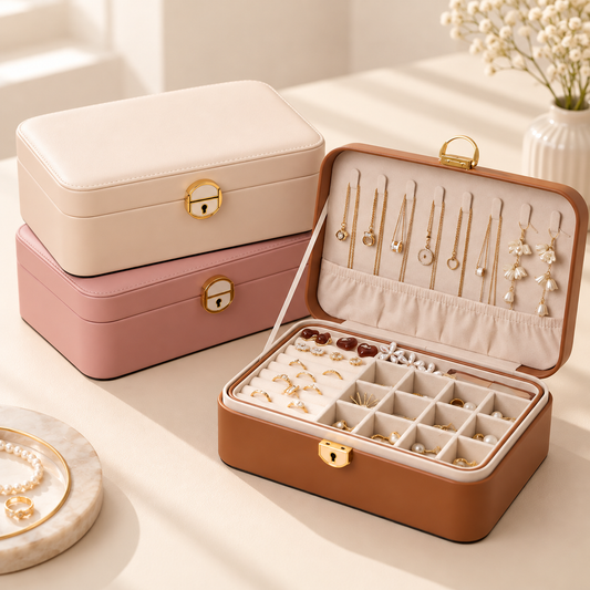 Personalised Jewellery Box 2-Layer with Lock for Women