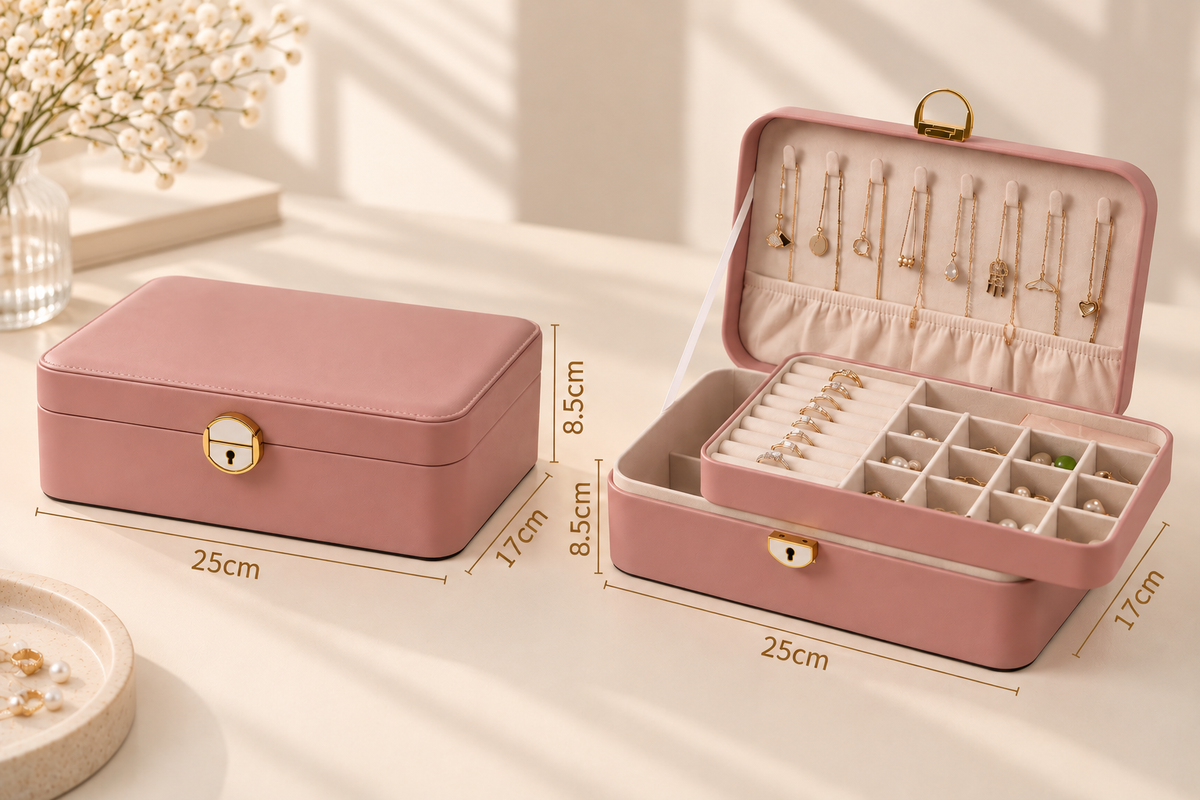 Personalised Jewellery Box 2-Layer with Lock for Women