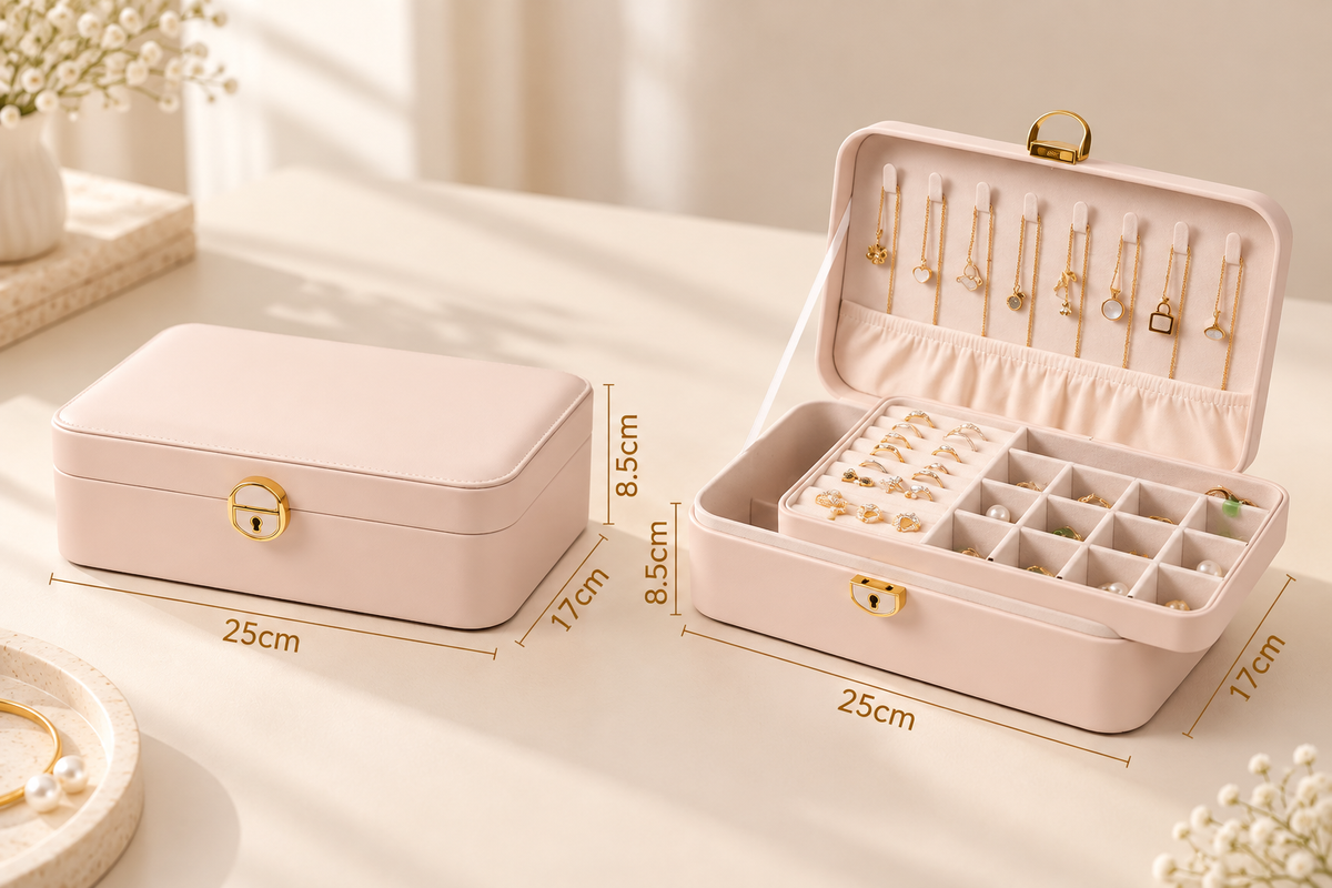 Personalised Jewellery Box 2-Layer with Lock for Women