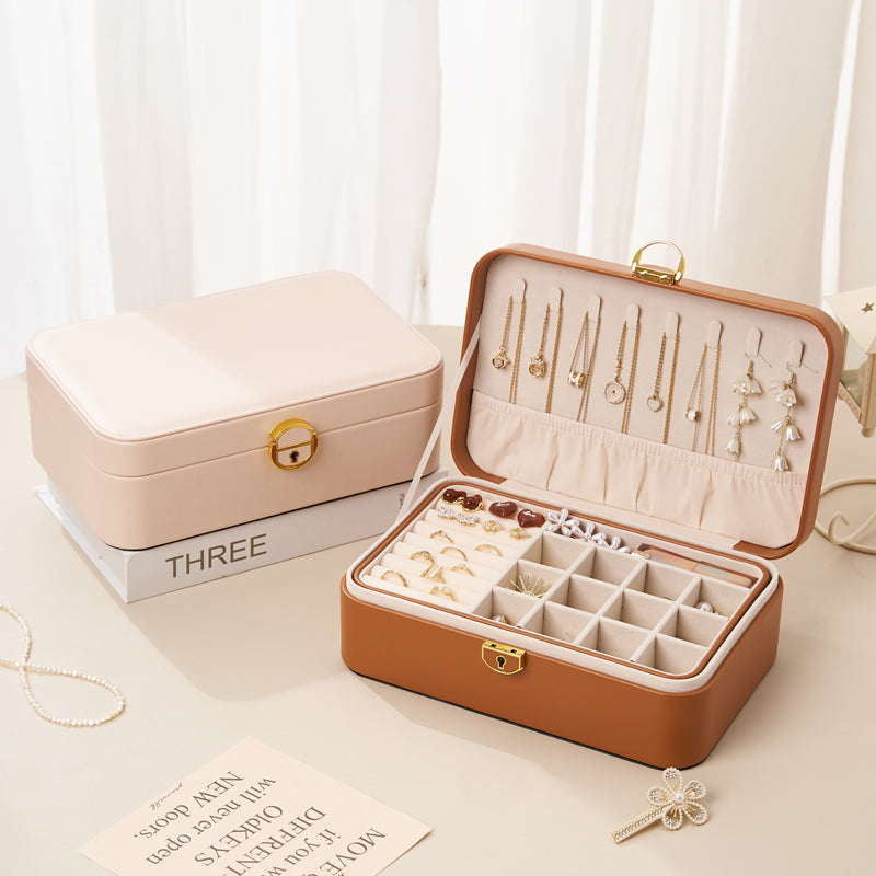 Personalized Jewellery Box for Women Girls, 2-Layer Stylish Storage Case, Her Birthday Gift