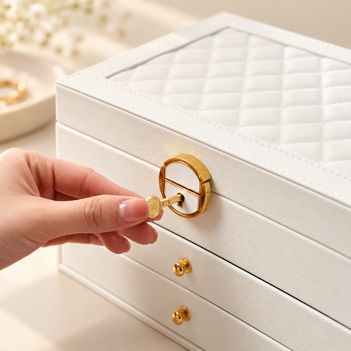 Personalised Large Jewellery Box with 2 Drawers – Custom Name Jewellery Organiser