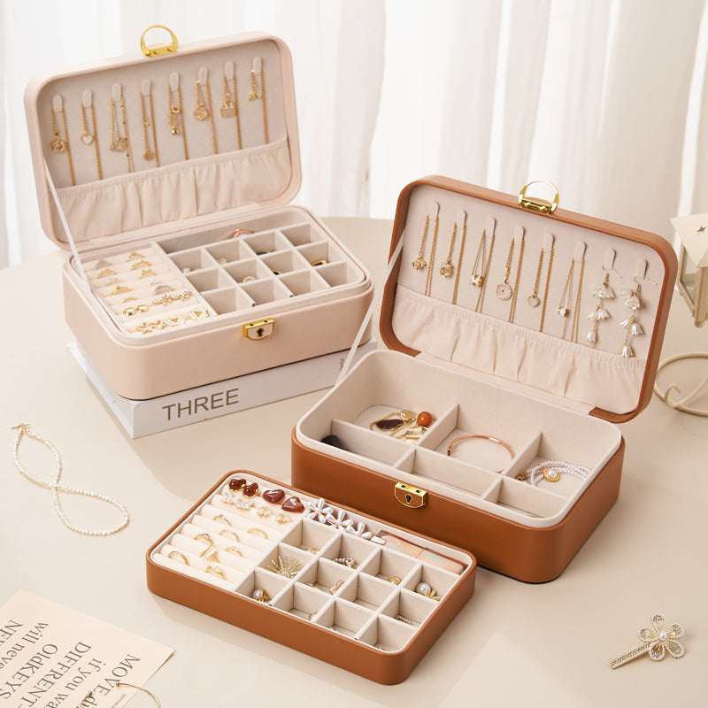 Personalized Jewellery Box for Women Girls, 2-Layer Stylish Storage Case, Her Birthday Gift