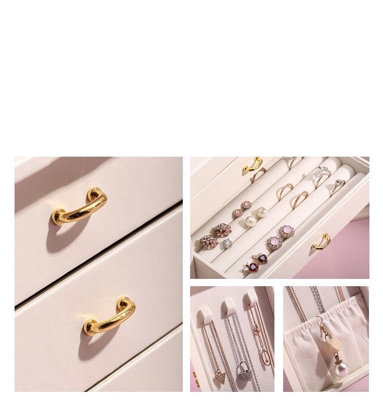 Personalized Jewellery Box with Drawers for Women Girls, Five-Layer Storage Case, Her Birthday Gift