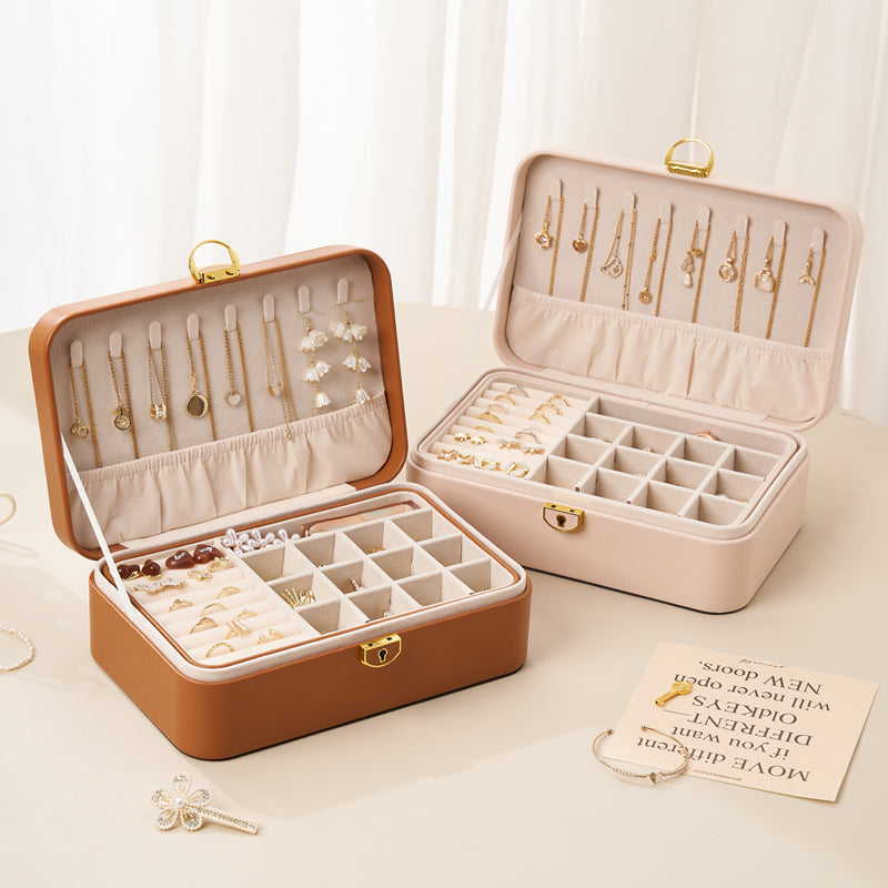 Personalized Jewellery Box for Women Girls, 2-Layer Stylish Storage Case, Her Birthday Gift