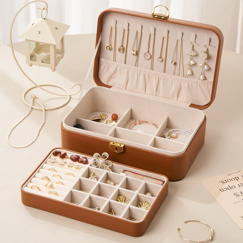 Personalized Jewellery Box for Women Girls, 2-Layer Stylish Storage Case, Her Birthday Gift
