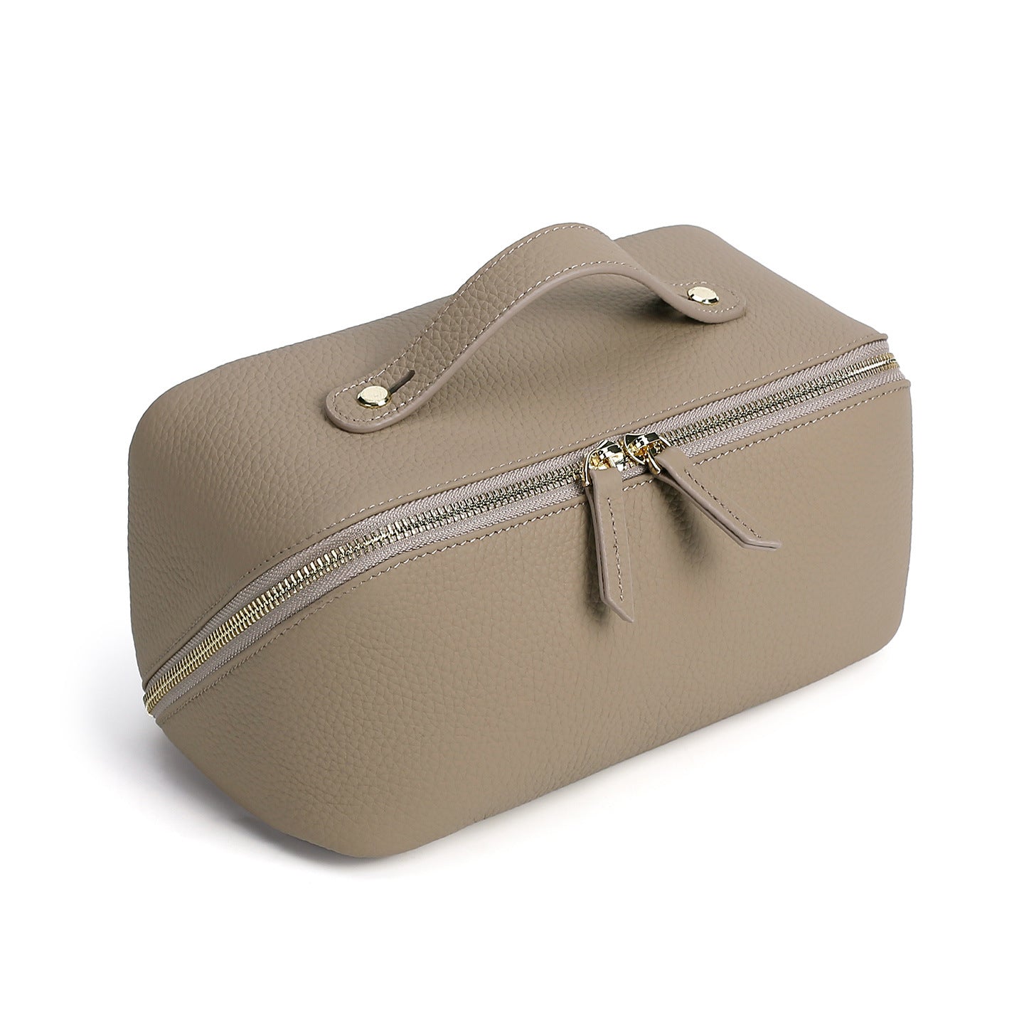 Genuine Leather Cosmetic Bag | Large Capacity Travel Makeup & Toiletry Organizer