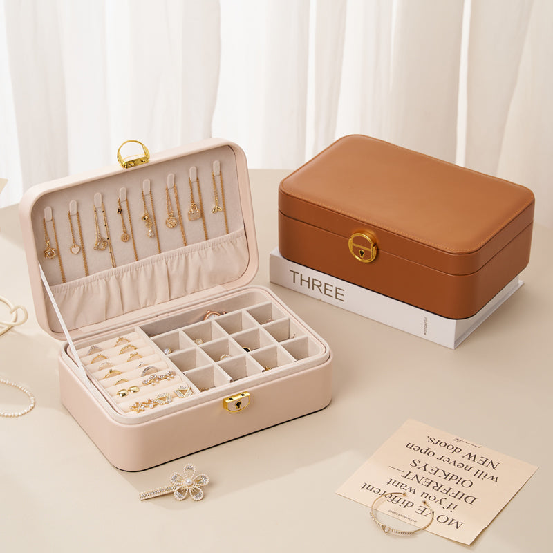 Personalized Jewellery Box for Women Girls, 2-Layer Stylish Storage Case, Her Birthday Gift