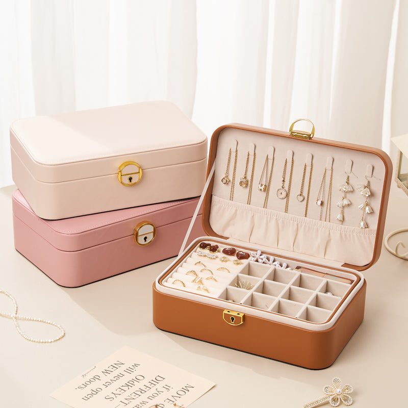Personalized Jewellery Box for Women Girls, 2-Layer Stylish Storage Case, Her Birthday Gift