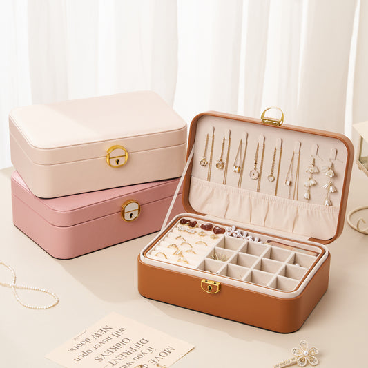 Personalized Jewellery Box for Women Girls, 2-Layer Stylish Storage Case, Her Birthday Gift