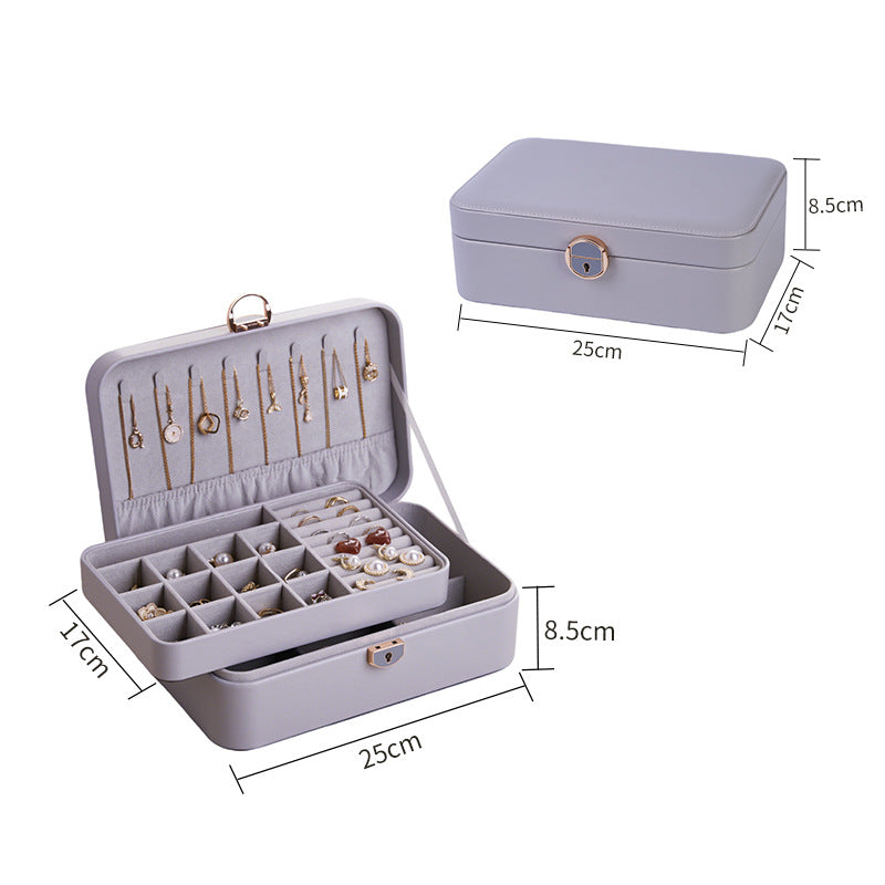Personalized Jewellery Box for Women Girls, 2-Layer Stylish Storage Case, Her Birthday Gift