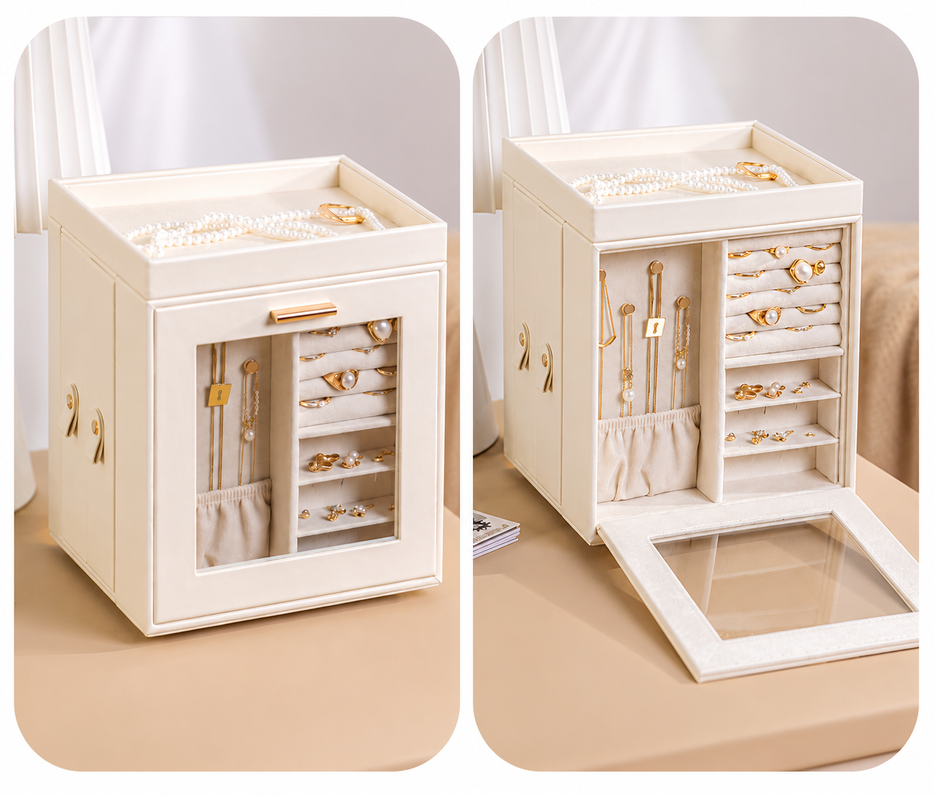 Personalised Rotating Jewellery Box with Mirror