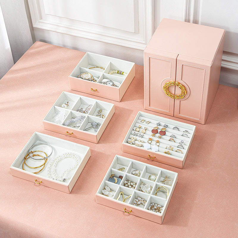 Personalized Jewellery Box with Drawers for Women Girls, Five-Layer Storage Case, Her Birthday Gift