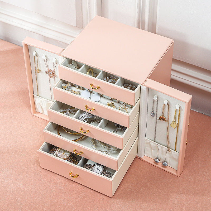 Personalized Jewellery Box with Drawers for Women Girls, Five-Layer Storage Case, Her Birthday Gift