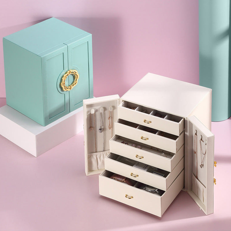 Personalized Jewellery Box with Drawers for Women Girls, Five-Layer Storage Case, Her Birthday Gift