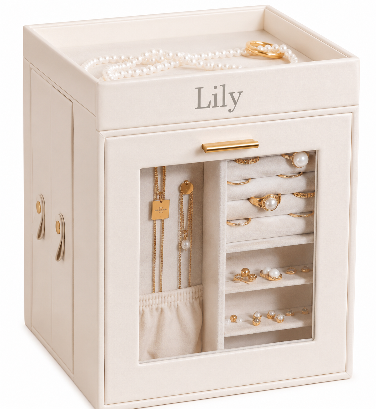 Personalised Rotating Jewellery Box with Mirror