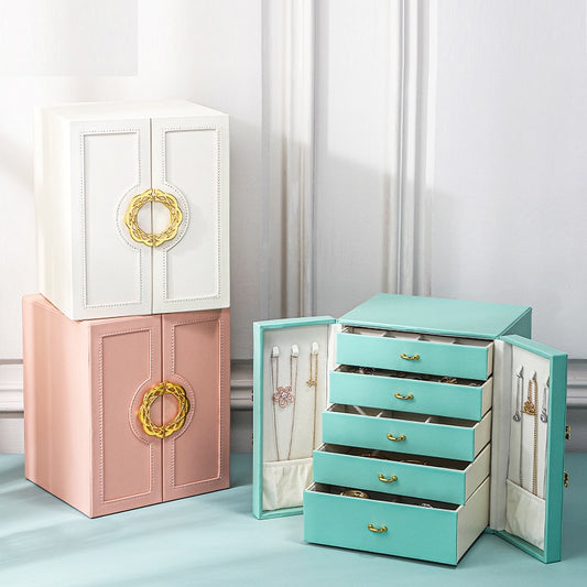 Personalized Jewellery Box with Drawers for Women Girls, Five-Layer Storage Case, Her Birthday Gift