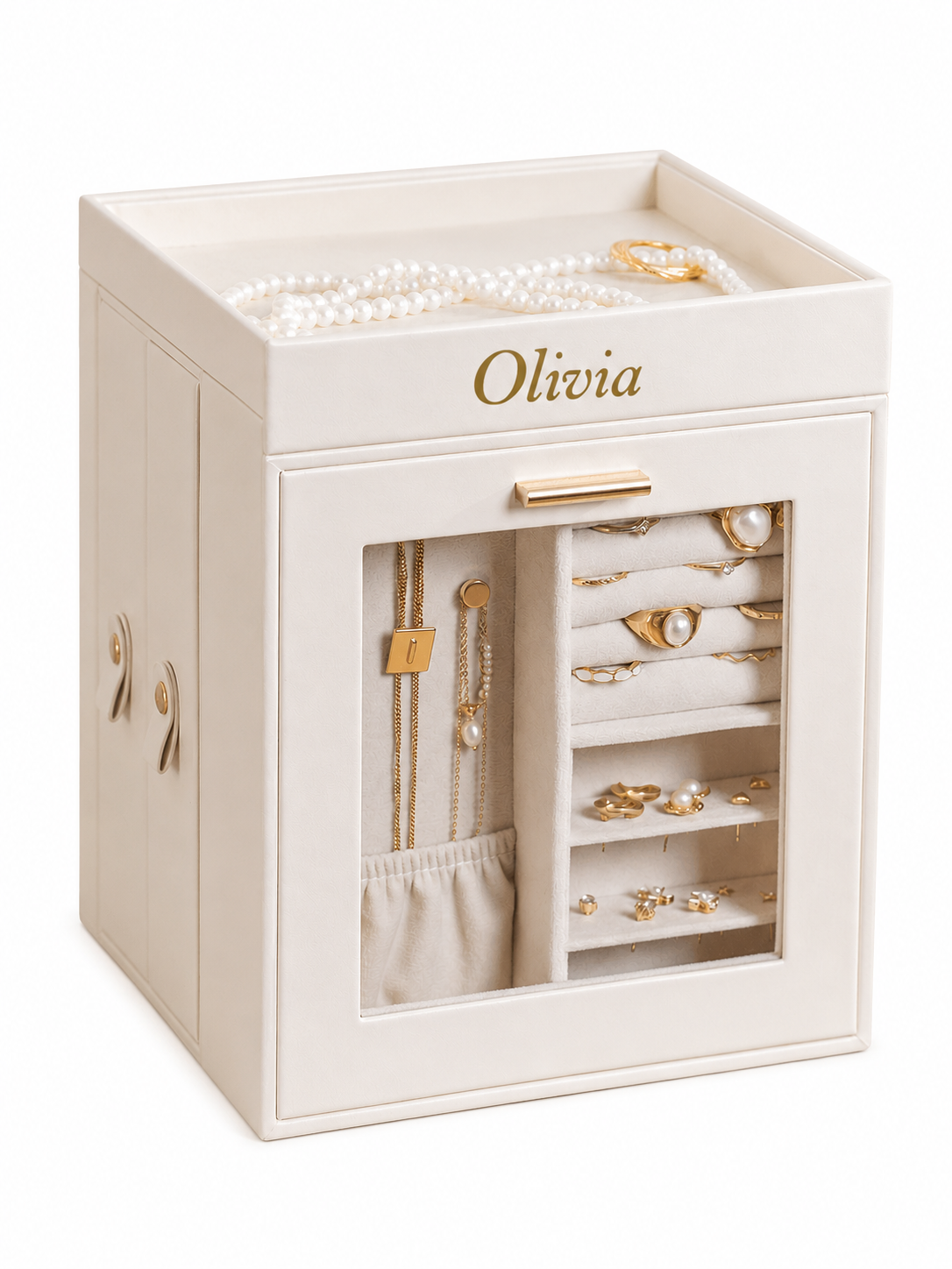 Personalised Rotating Jewellery Box with Mirror