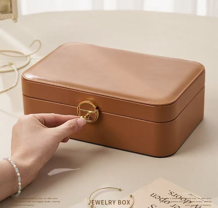 Personalized Jewellery Box for Women Girls, 2-Layer Stylish Storage Case, Her Birthday Gift